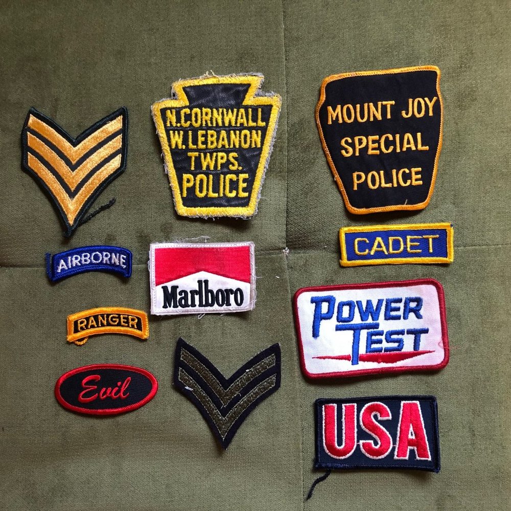 11 SEW ON PATCHES PATCH COLLECTION USED MARLBORO POWER TEST AIRBORNE USA +